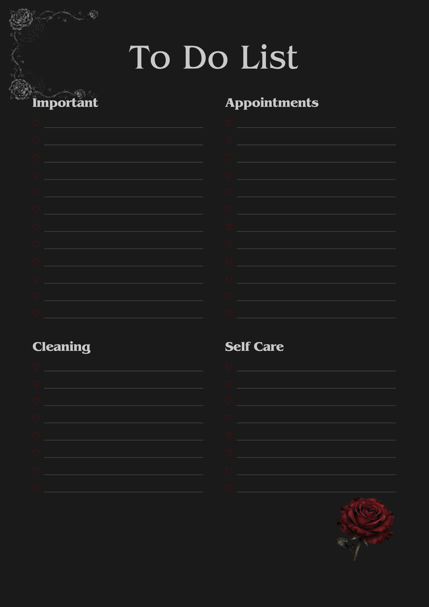 Gothic planner